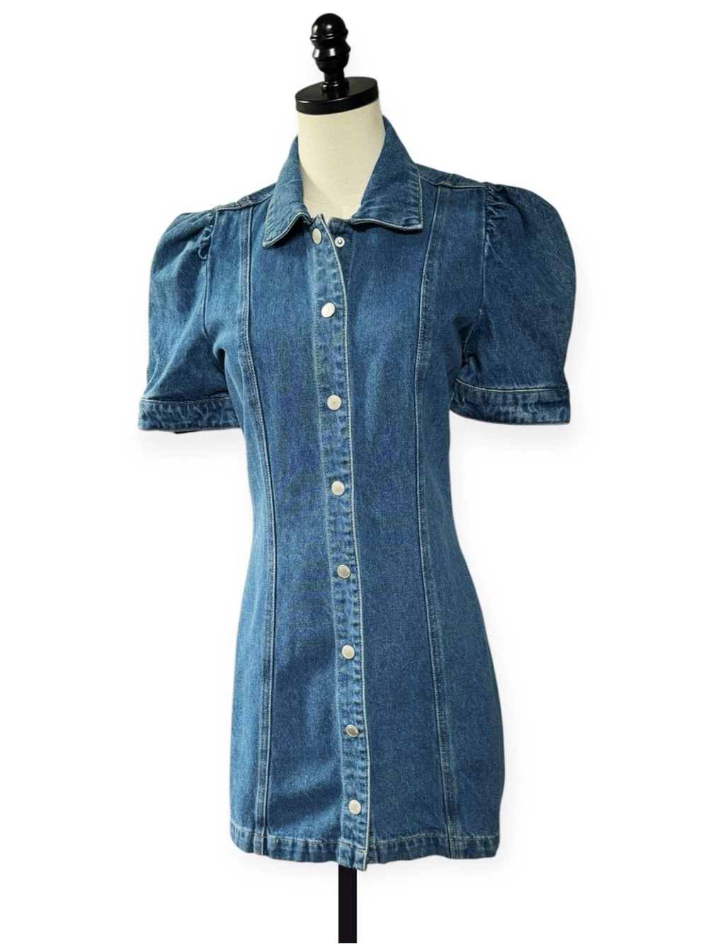 Blank NYC Denim Button-Front Mini Dress | Size SMALL NWT - Picture 2 of 9